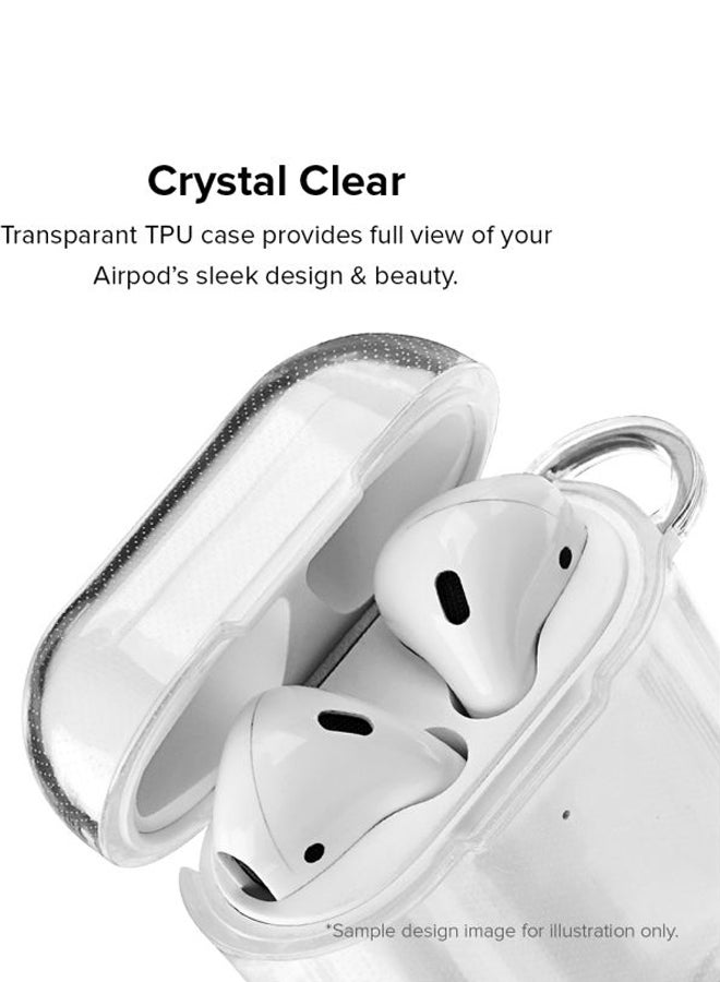 Stylizedd Classic Series Lost In Control Printed Case Cover With Carabiner For Apple AirPods 2/1 Clear/Blue  - Image 2