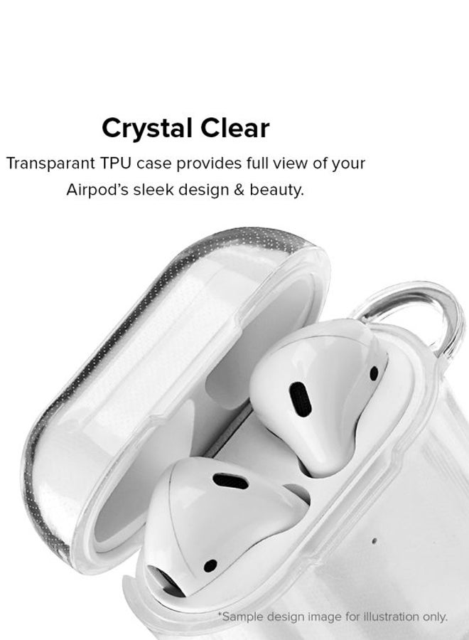 Stylizedd Classic Series Albanian Eagle Printed Case Cover With Carabiner For Apple AirPods 2/1 Clear/Grey/Blue  - Image 2
