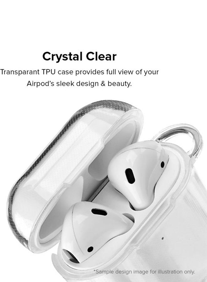 Stylizedd Classic Clear Series Dreamer Cute Girl Printed Case Cover With Carabiner For Apple AirPods 2/1 Clear/Pink  - Image 2