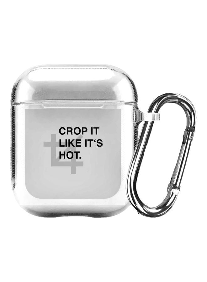 Stylizedd Classic Series Crop It Printed Case Cover With Carabiner For Apple AirPods 2/1 Clear/Grey/Black - Image 1