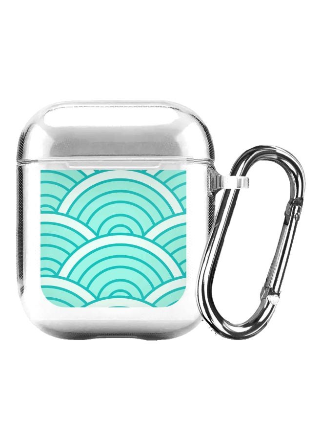 Stylizedd Classic Series Green Arch Printed Case Cover With Carabiner For Apple AirPods 2/1 Clear/Blue - Image 1