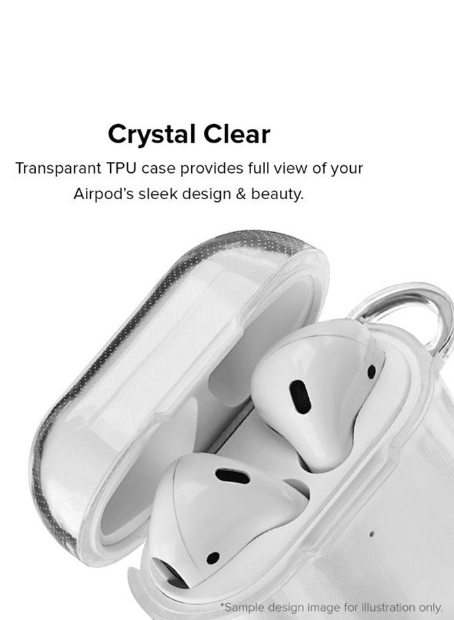 ستايلايزد حافظة من سلسلة كلاسيك كلير بطبعة الحصان العربي مزودة بحلقة بقفل زنبركي لسماعات أبل آيربودز 2/ 1 شفاف/أسود/أبيض - Image 2