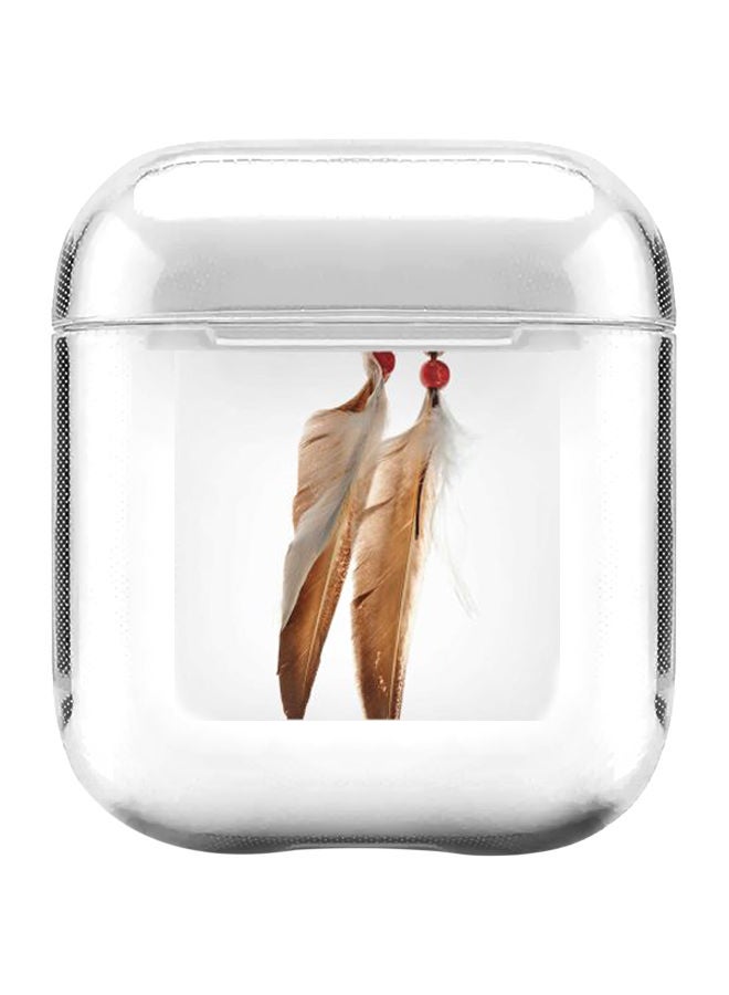 Stylizedd Classic Series Chief Longfeathers Printed Case With Carabiner For Apple AirPods 2/1 Clear/Brown/Red  - Image 1