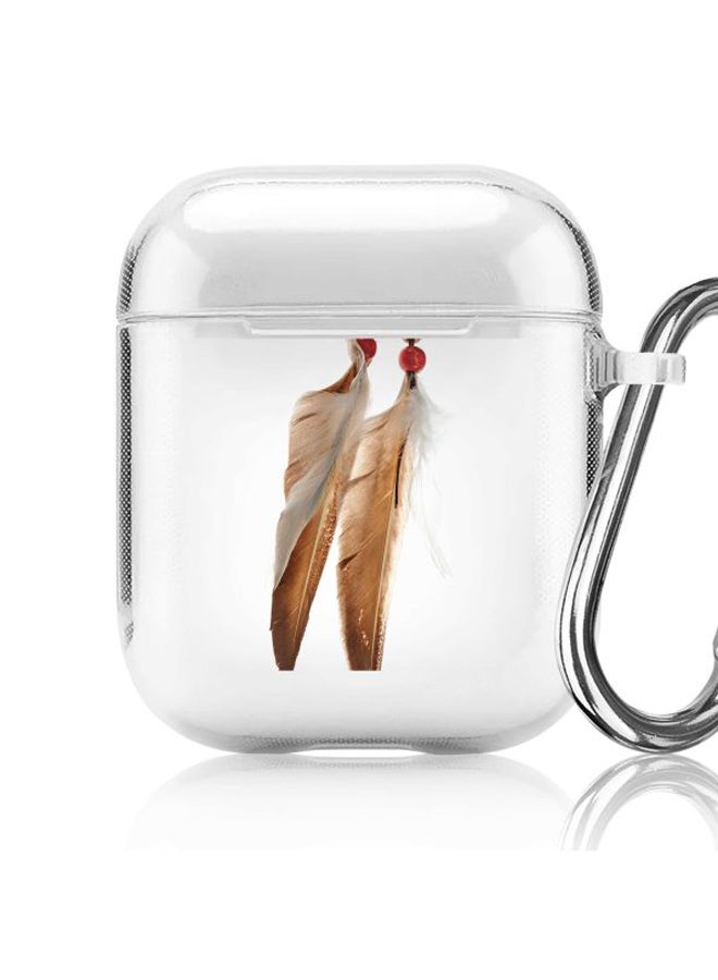 Stylizedd Classic Series Chief Longfeathers Printed Case With Carabiner For Apple AirPods 2/1 Clear/Brown/Red  - Image 5