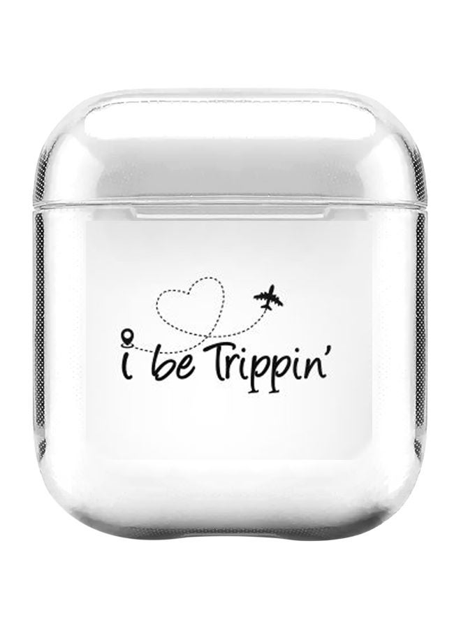 Stylizedd Classic Clear Series I Be Trippin' Printed Case With Carabiner For Apple AirPods 2/1 Clear/Black - Image 1