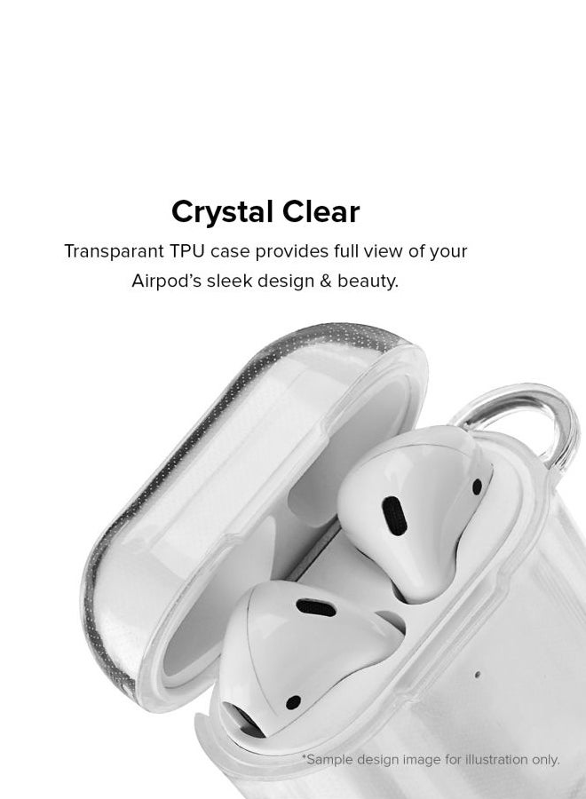 Stylizedd Classic Clear Series I Be Trippin' Printed Case With Carabiner For Apple AirPods 2/1 Clear/Black - Image 2