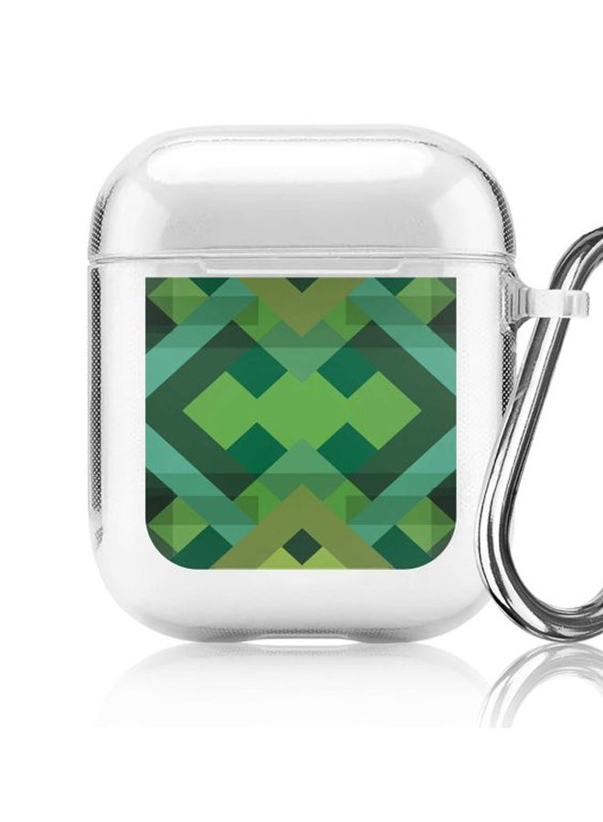 Stylizedd Classic Series Geometric Reflections Printed Case With Carabiner For Apple AirPods 2/1 Clear/Green/Marine - Image 5