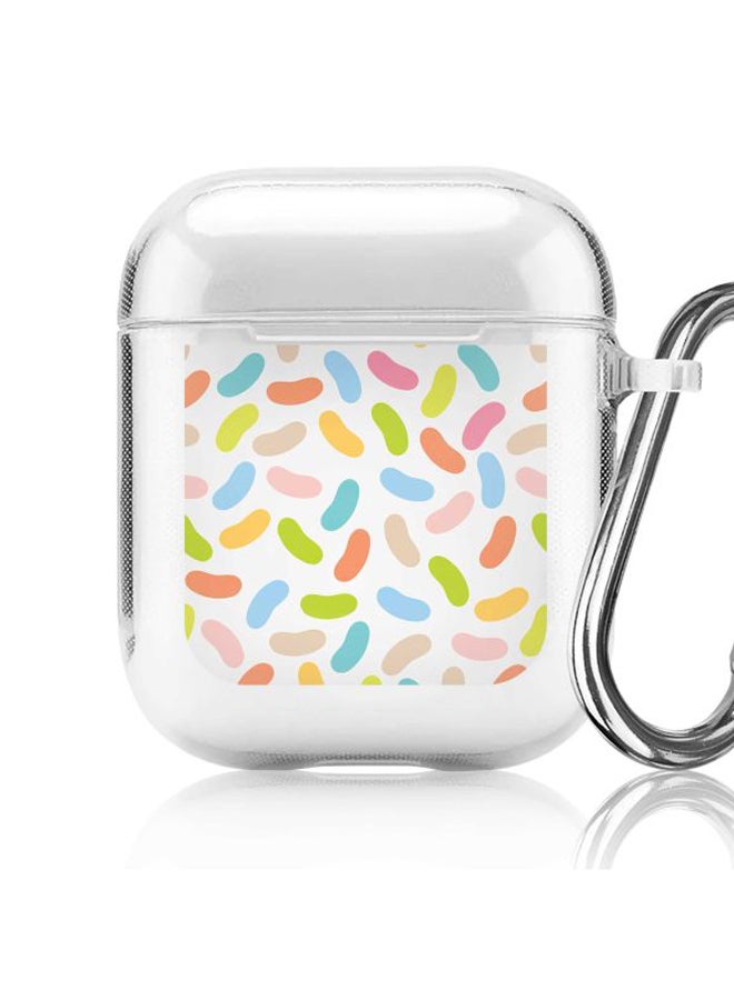 Stylizedd Classic Series Jelly Beans Printed Case With Carabiner For Apple AirPods 2/1 Clear/Blue/Orange  - Image 5