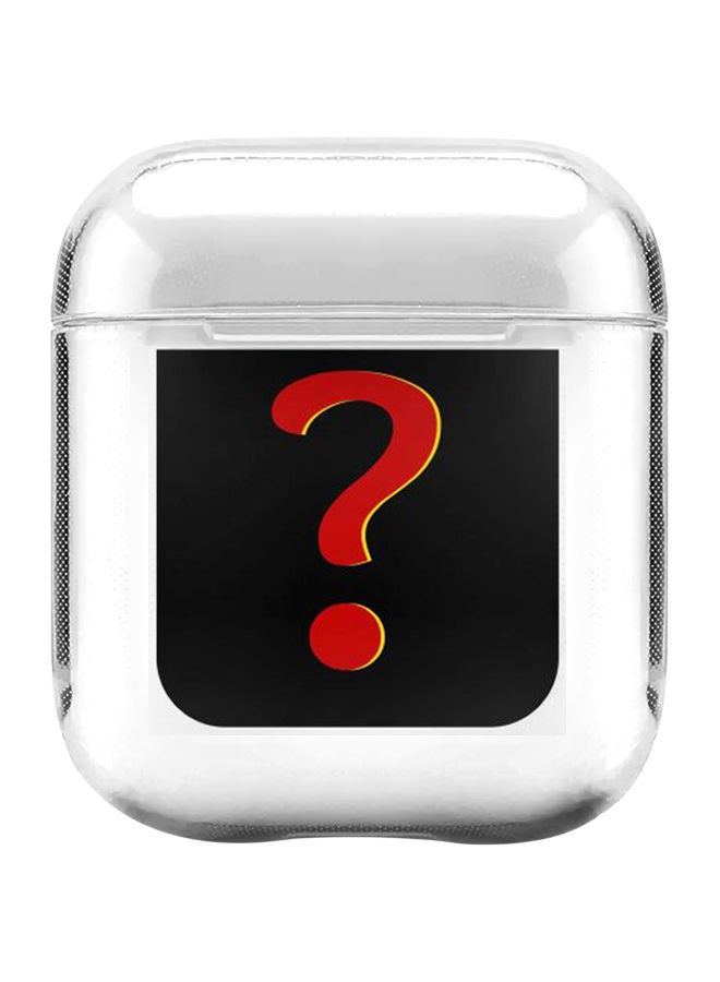 Stylizedd Classic Series Question Printed Case With Carabiner For Apple AirPods 2/1 Clear/Black/Red  - Image 1