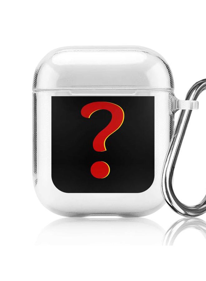 Stylizedd Classic Series Question Printed Case With Carabiner For Apple AirPods 2/1 Clear/Black/Red  - Image 5