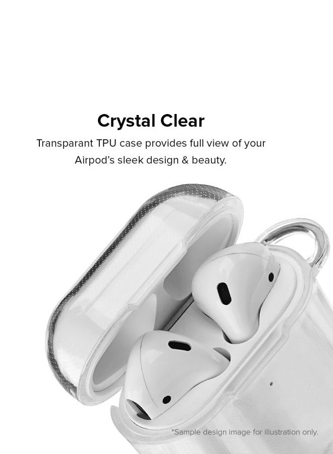 Stylizedd Classic Series Marble Print Printed Case With Carabiner For Apple AirPods 2/1 Clear/Grey/Black - Image 2