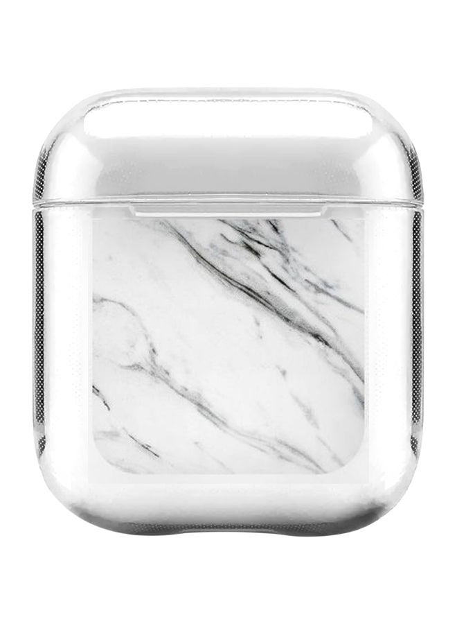 Stylizedd Classic Series Marble Print Printed Case With Carabiner For Apple AirPods 2/1 Clear/Grey/Black - Image 1
