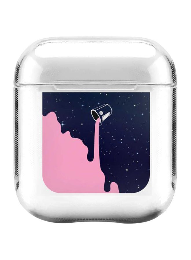 ستايلايزد حافظة حماية من سلسلة كلاسيك بطبعة مجرة درب التبانة ولون بيري مسكوب مزودة بحلقة لسماعات أبل آيربودز 2/1 شفاف/وردي/أزرق - Image 1