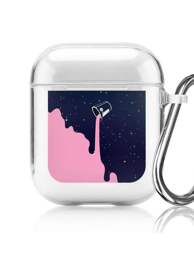 ستايلايزد حافظة حماية من سلسلة كلاسيك بطبعة مجرة درب التبانة ولون بيري مسكوب مزودة بحلقة لسماعات أبل آيربودز 2/1 شفاف/وردي/أزرق - Image 5