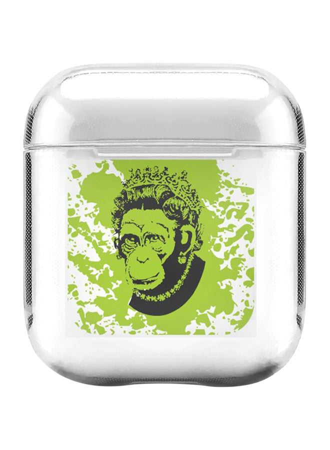 Stylizedd Ape Queen Printed Case With Carabiner For Apple Air Pods 2/1 Clear/Green/Black - Image 1