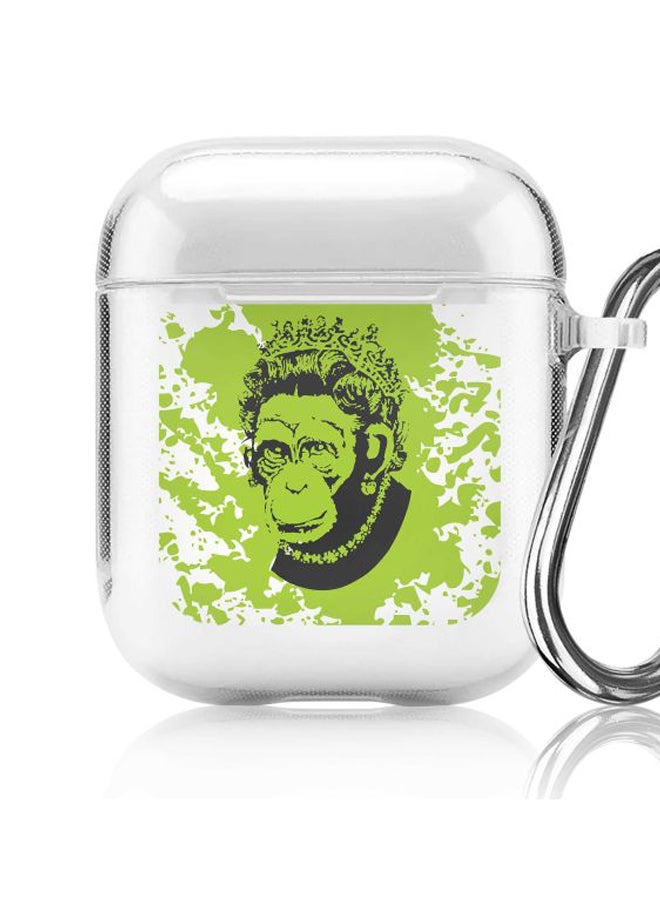 Stylizedd Ape Queen Printed Case With Carabiner For Apple Air Pods 2/1 Clear/Green/Black - Image 5