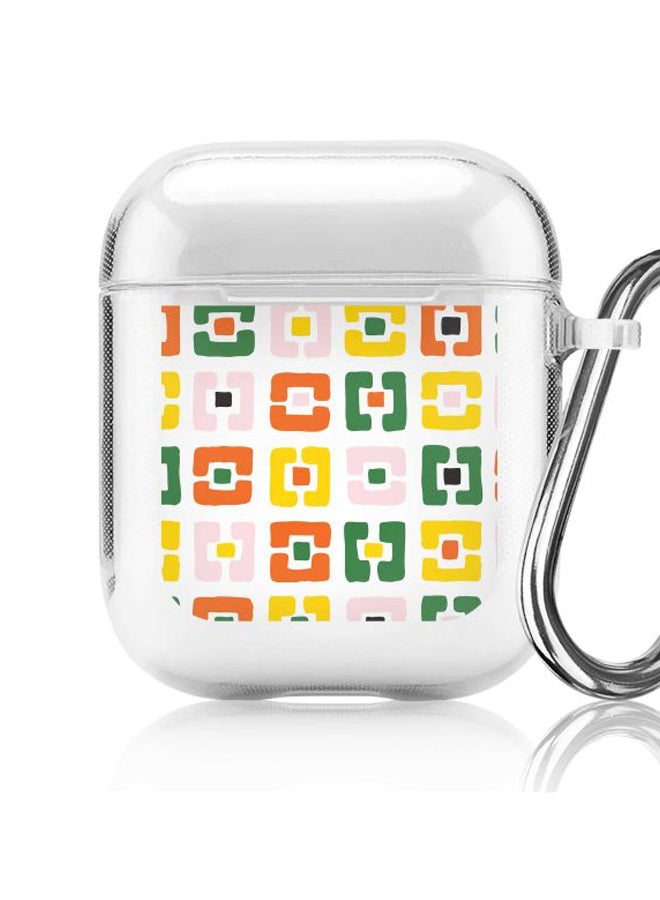 ستايلايزد حافظة بحلقة معدنية بطبعة قوس ونقطة من سلسلة كلاسيك كلير لأبل آيربودز 2/1 شفاف/ وردي/ أخضر - Image 5