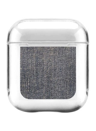 Classic Series Dark Denim Print Printed Case With Carabiner For Apple AirPods 2/1 Clear/Grey - v1600756295/N40573199A_1