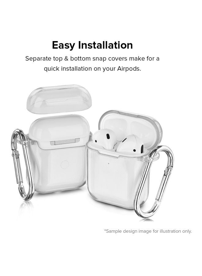 Stylizedd Classic Series Saudi Emblem Printed Case With Carabiner For Apple AirPods 2/1 Clear/Green/White - Image 4