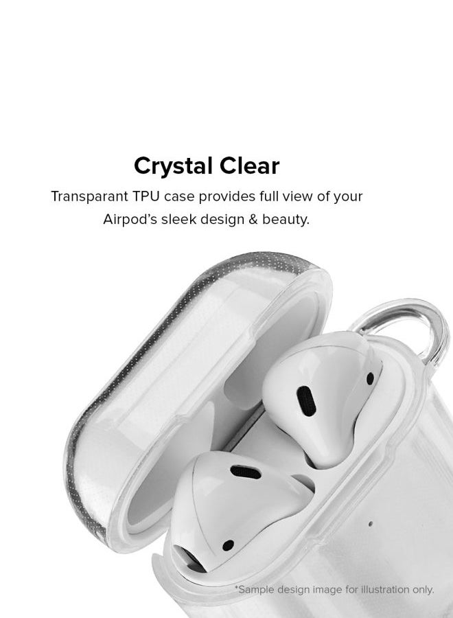 Stylizedd Classic Clear Series Hadouken Printed Case With Carabiner For Apple AirPods 2/1 Clear/Black/Red  - Image 2