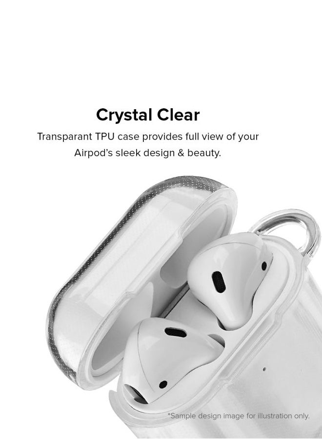 Stylizedd Classic Series Be Awesome Printed Case With Carabiner For Apple AirPods 2/1 Clear/Black/White  - Image 2