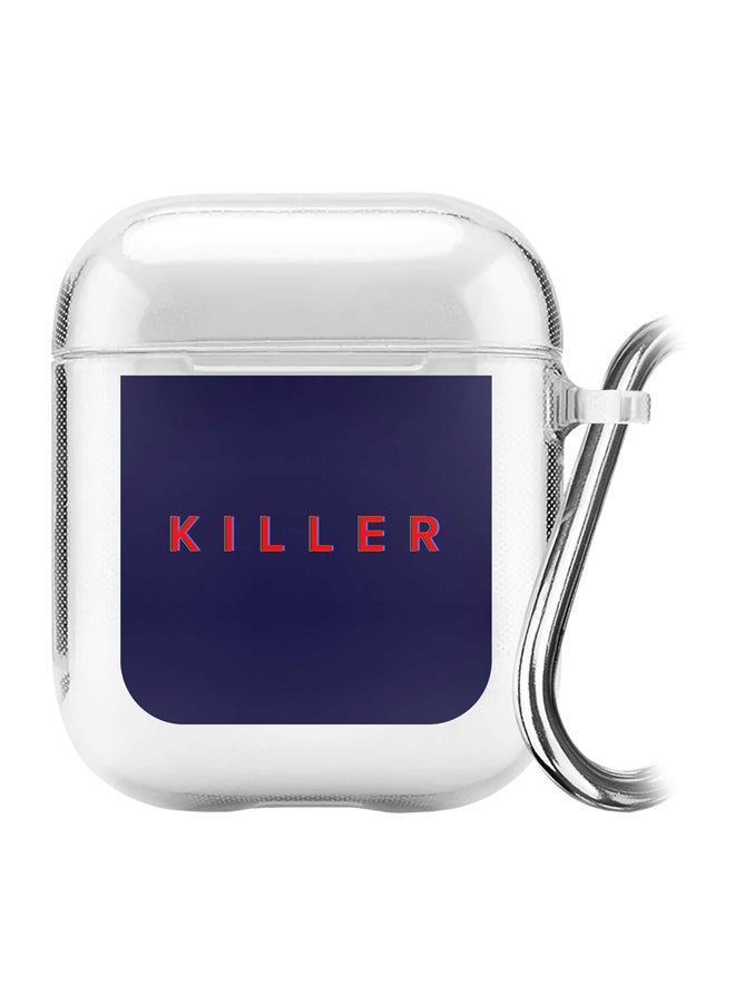 Stylizedd Classic Clear Series Killer Printed Case With Carabiner For Apple AirPods 2/1 Clear/Blue/Red  - Image 1
