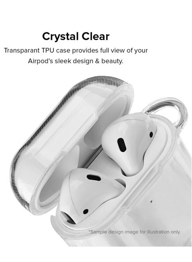 Stylizedd - Classic Series Joker Printed Case With Carabiner For Apple AirPods 2/1 Clear/White/Orange - Image 1