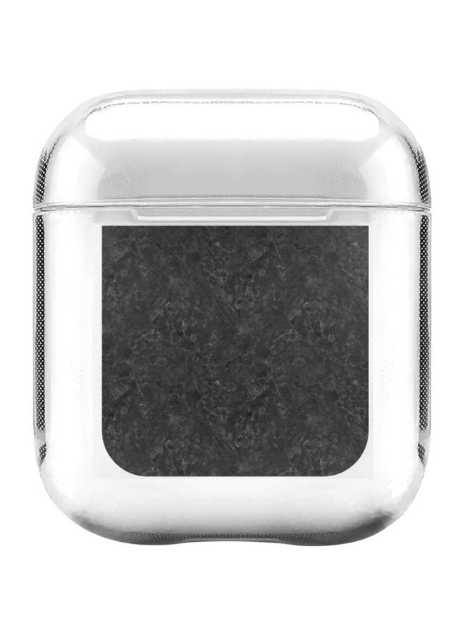 Stylizedd Classic Series Marble Texture Printed Protective Case For Apple AirPods 1/2 Clear/Dark Grey  - Image 1