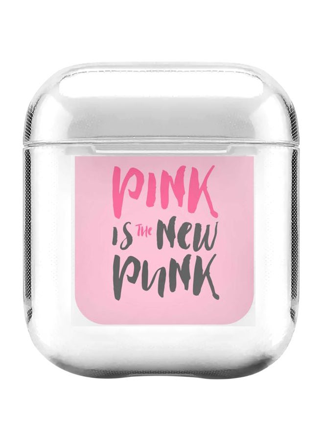 Stylizedd Classic Series Pink Is The New Punk Printed Case For Apple AirPods 1/2 Clear/Pink/Grey  - Image 1