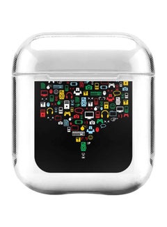 Classic Series Convergence Printed Protective Case For Apple AirPods 1/2 Clear/Black/Red
