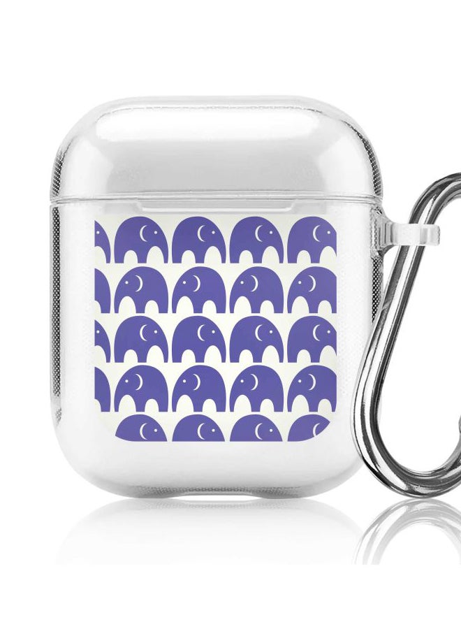 Stylizedd Classic Clear Series Baby Elephants Printed Soft TPU Thin Flexible Protective Case Cover For Apple AirPods 1 / 2 Clear/Purple  - Image 5