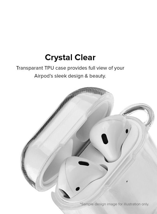 Stylizedd Classic Clear Series Baby Elephants Printed Soft TPU Thin Flexible Protective Case Cover For Apple AirPods 1 / 2 Clear/Purple  - Image 2