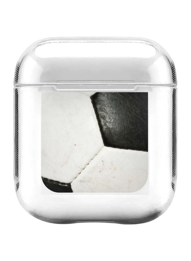Stylizedd Classic Clear Series Football Printed Protective Case For Apple AirPods 1/2 Clear/Black/White - Image 1