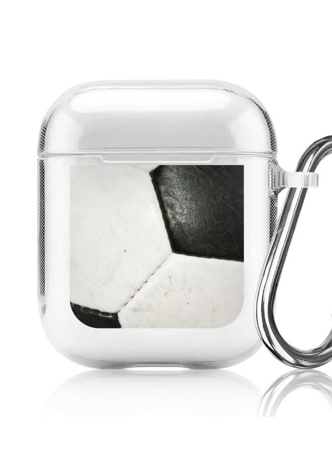 Stylizedd Classic Clear Series Football Printed Protective Case For Apple AirPods 1/2 Clear/Black/White - Image 5