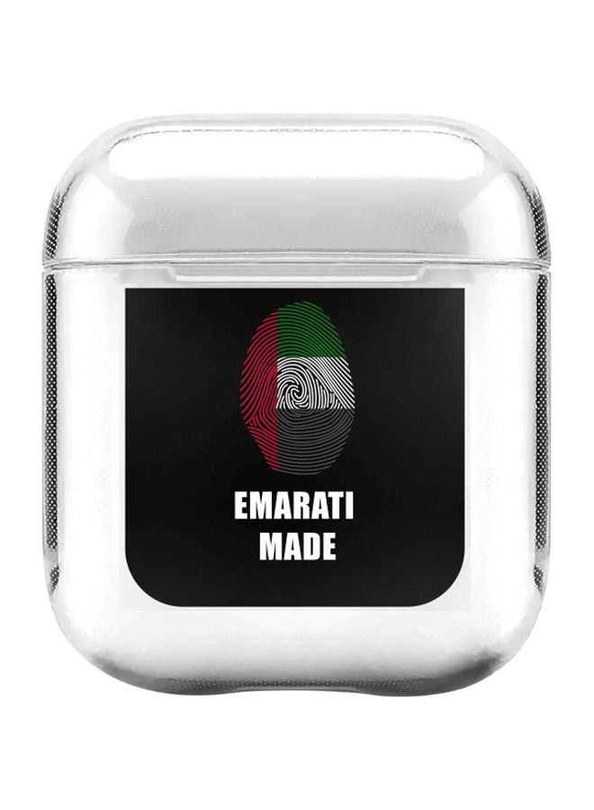 Stylizedd Classic Series Emarati Made Printed Protective Case For Apple AirPods 1/2 Clear/Black/White  - Image 1