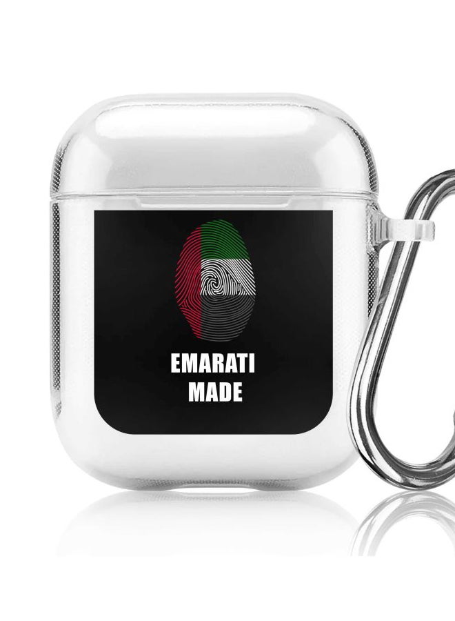 Stylizedd Classic Series Emarati Made Printed Protective Case For Apple AirPods 1/2 Clear/Black/White  - Image 5
