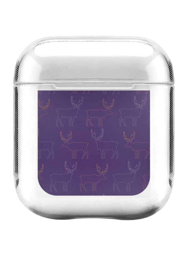 Stylizedd Classic Series Moose Printed Case For Apple AirPods 1/2 Clear/Purple  - Image 1