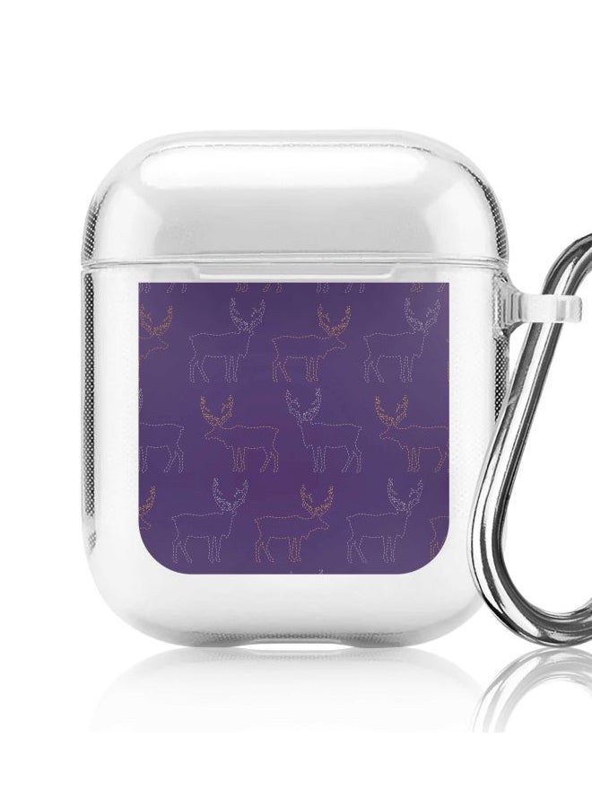 Stylizedd Classic Series Moose Printed Case For Apple AirPods 1/2 Clear/Purple  - Image 5