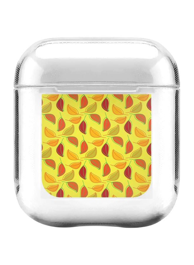Stylizedd Classic Series Autumn Leaves Printed Protective Case For Apple AirPods 1/2 Clear/Yellow/Red - Image 1