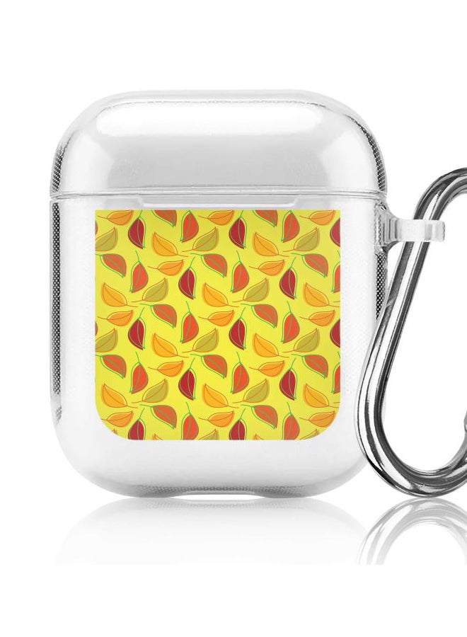 Stylizedd Classic Series Autumn Leaves Printed Protective Case For Apple AirPods 1/2 Clear/Yellow/Red - Image 5