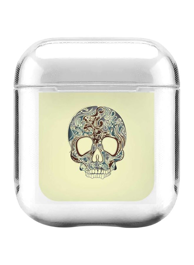 Stylizedd Classic Series Skully Tattoo Printed Protective Case For Apple AirPods 1/2 Clear/Beige/Brown  - Image 1