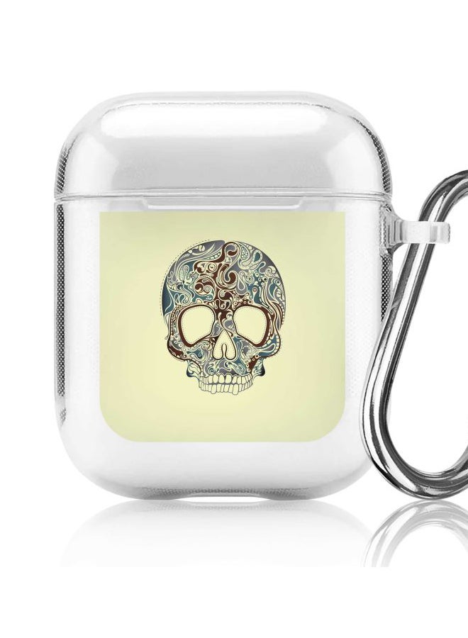 Stylizedd Classic Series Skully Tattoo Printed Protective Case For Apple AirPods 1/2 Clear/Beige/Brown  - Image 5