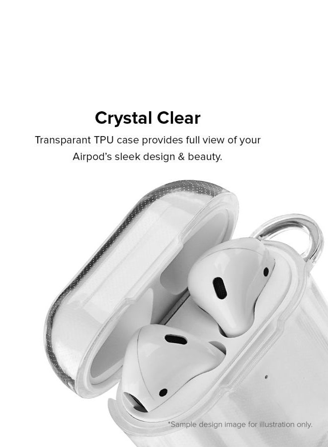 ستايلايزد حافظة من سلسلة كلاسيك بطبعة عبارة "?Got Hummus" لسماعات أبل آيربودز 1/2 شفاف/أسود/أبيض - Image 2