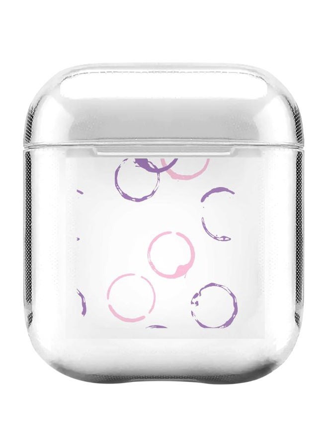 ستايلايزد غطاء حماية من سلسلة كلاسيك مزين بطبعة بقع جميلة لسماعات الأذن أبل آيربودز 1/2 شفاف/ بنفسجي/ وردي - Image 1