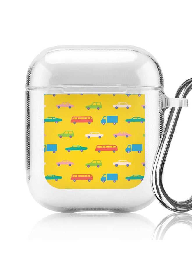 Stylizedd Classic Clear Series Opposite Traffic Printed Protective Case For Apple AirPods 1/2 Clear/Yellow/Blue - Image 5