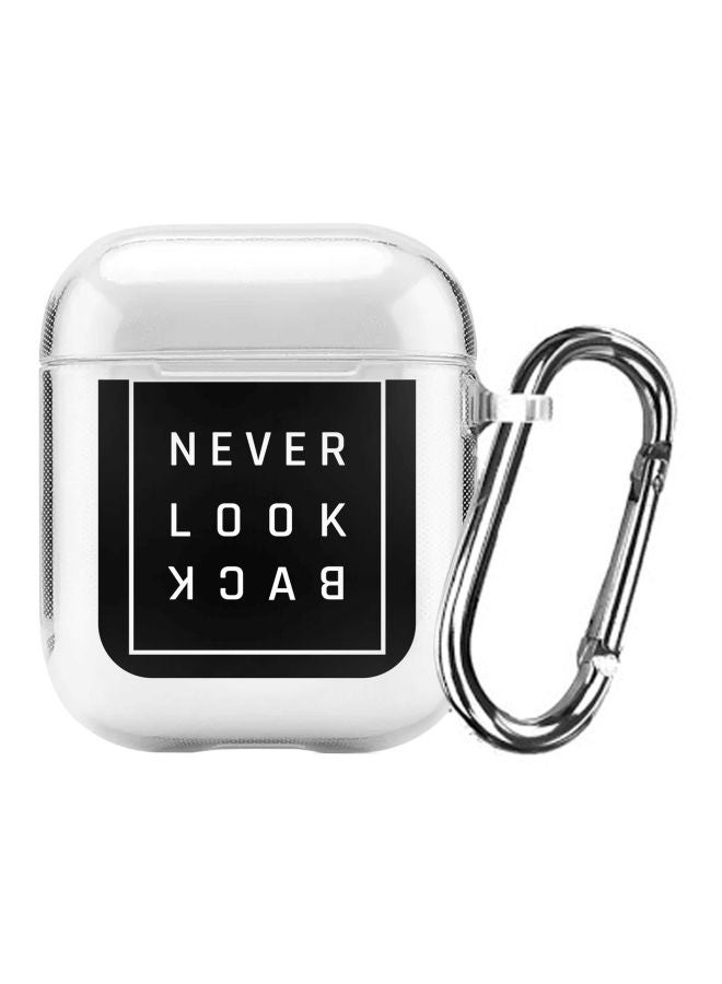 Stylizedd Classic Clear Series Never Look Back Printed Protective Case For Apple AirPods 1/2 Clear/Black/White  - Image 1