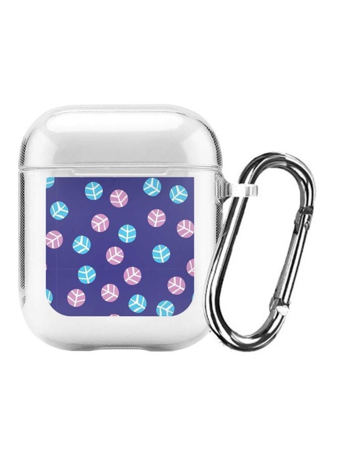 ستايلايزد غطاء علبة شحن من سلسلة كلاسيك بطبعة بابلي فليكس لسماعات أبل آيربودز 1 و2 شفاف/ أرجواني/ أزرق - Image 1
