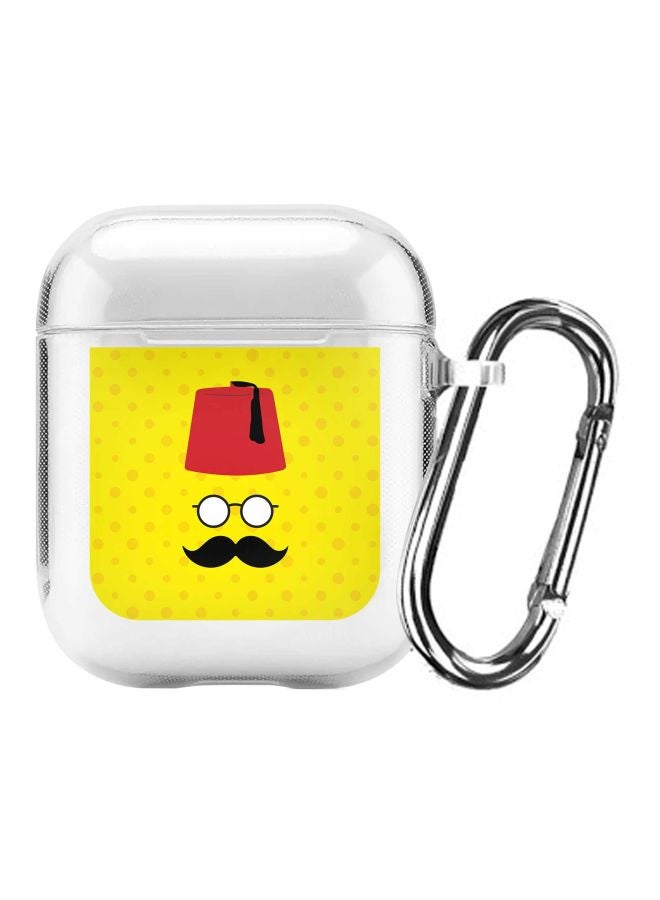 ستايلايزد حافظة حماية من سلسلة سناب كلاسيك بطبعة موسى باشا لسماعات أبل آيربودز 1/2 شفاف/ أصفر/ أحمر - Image 1