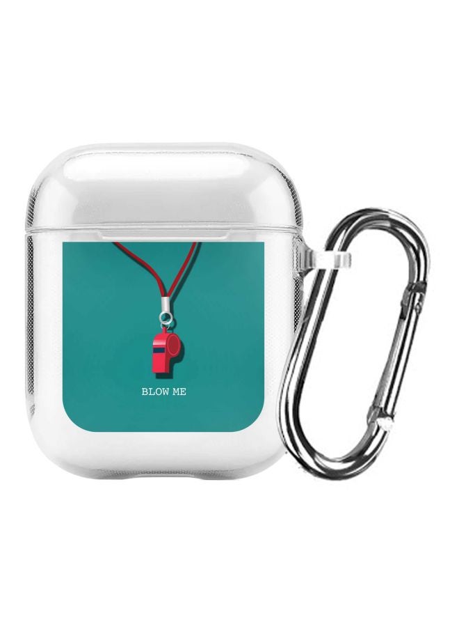 ستايلايزد حافظة حماية واقية بطبعة عبارة "Blow Me" من سلسلة كلاسيك لسماعات أبل آيربودز 1/‏ 2 شفاف/ أخضر/ أحمر - Image 1