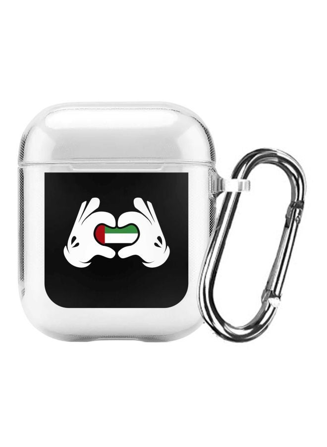 Stylizedd Emarati Love Printed Case Cover With Carabiner For Apple AirPods 2/1 Clear/Black/Green - Image 1